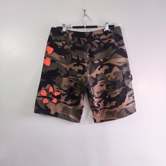 Gecko Hawaii Camo Beach Cargo Shorts  Swim Surf Trunks    Size 36 - Picture 3 of 11